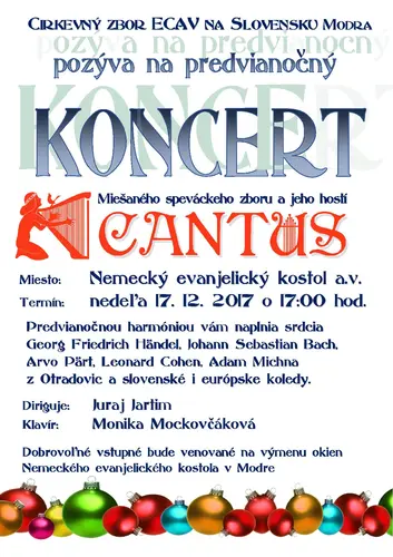CANTUS zaspieva v Modre 17. 12.