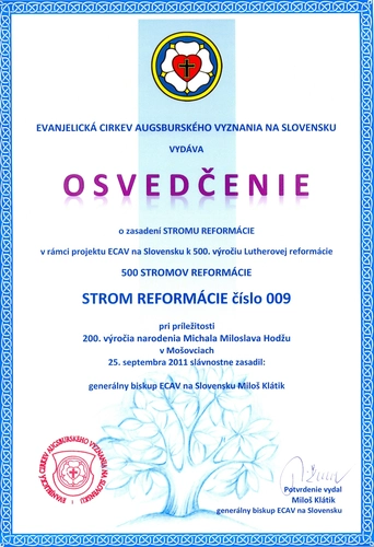 Sadenie  Stromov reformácie  pokračuje