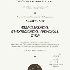 Ocenenie spevokolu Zvon