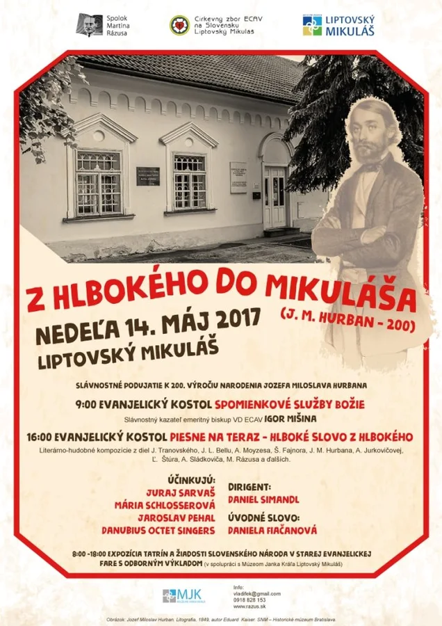 Z Hlbokého do Mikuláša (J. M. Hurban – 200) 14. 5.